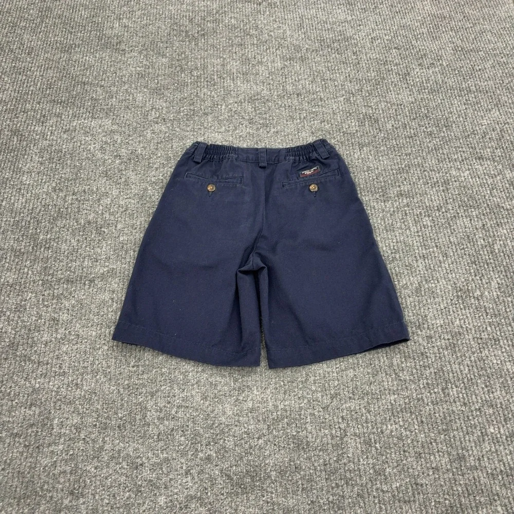 Polo Ralph‎ Lauren Shorts Boys 7 Navy Cotton Pleated Chino Elastic Back Preppy